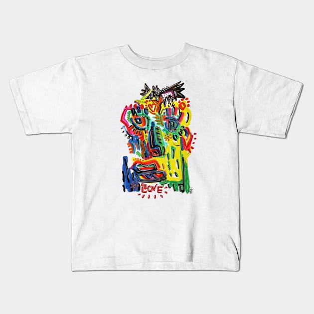 face Kids T-Shirt by Angel Rivas